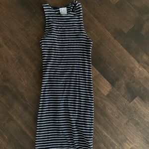 Black and white striped dress